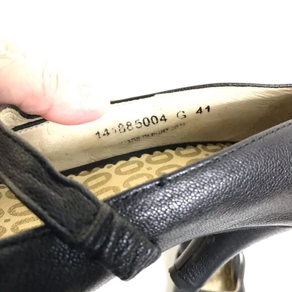 Fly London Black Leather Peep Toe 3” Heels size 41 (10/10.5) - Picture 8 of 15